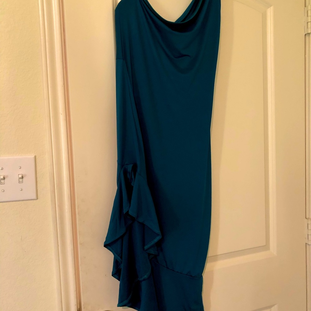 One shoulder ruffle dress available